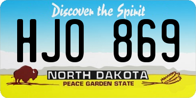 ND license plate HJO869