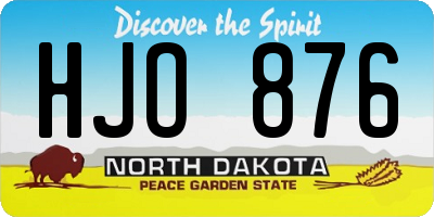 ND license plate HJO876