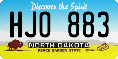 ND license plate HJO883