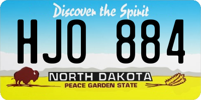 ND license plate HJO884