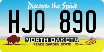 ND license plate HJO890
