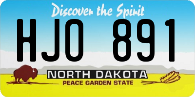 ND license plate HJO891