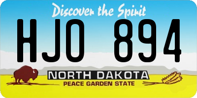 ND license plate HJO894