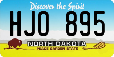 ND license plate HJO895