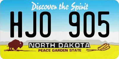 ND license plate HJO905