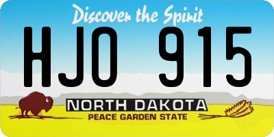 ND license plate HJO915