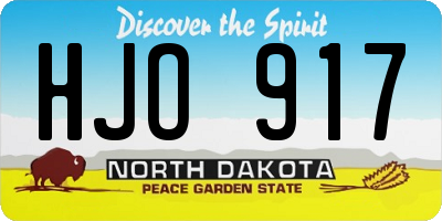 ND license plate HJO917