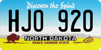 ND license plate HJO920