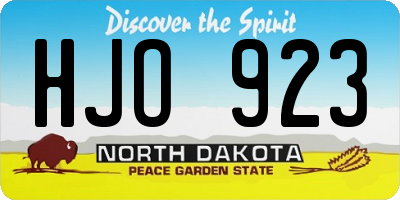 ND license plate HJO923