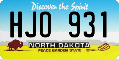 ND license plate HJO931