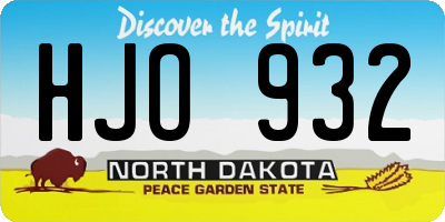ND license plate HJO932