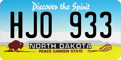ND license plate HJO933