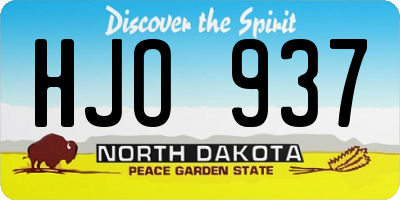 ND license plate HJO937