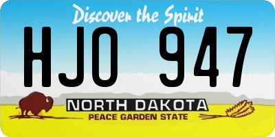 ND license plate HJO947