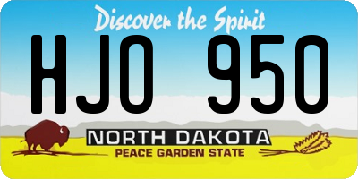 ND license plate HJO950