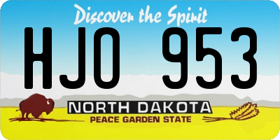 ND license plate HJO953