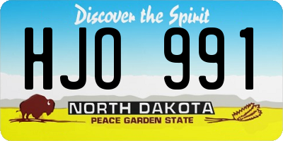 ND license plate HJO991