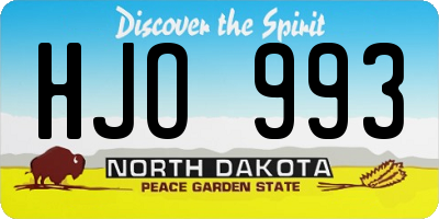 ND license plate HJO993