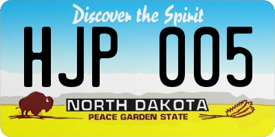 ND license plate HJP005