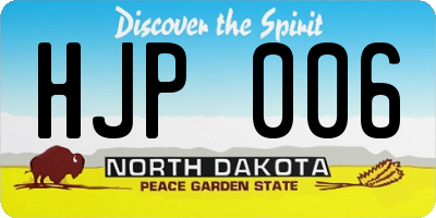 ND license plate HJP006
