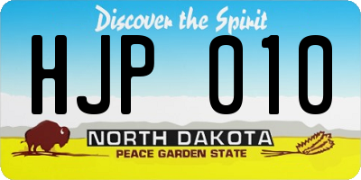 ND license plate HJP010