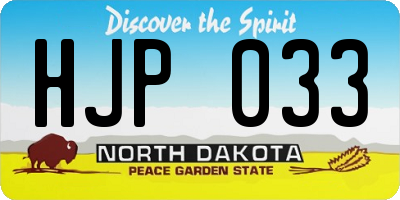 ND license plate HJP033