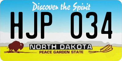 ND license plate HJP034