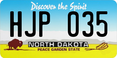 ND license plate HJP035