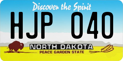 ND license plate HJP040