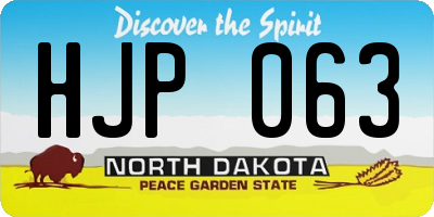 ND license plate HJP063