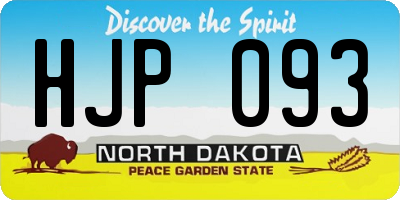 ND license plate HJP093