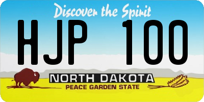 ND license plate HJP100