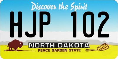 ND license plate HJP102