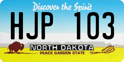 ND license plate HJP103