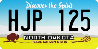 ND license plate HJP125