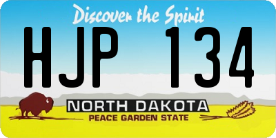 ND license plate HJP134