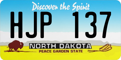 ND license plate HJP137