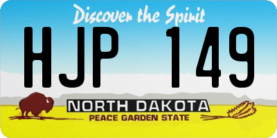 ND license plate HJP149