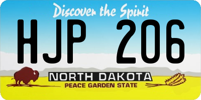 ND license plate HJP206