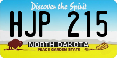ND license plate HJP215
