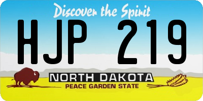 ND license plate HJP219