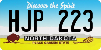 ND license plate HJP223