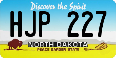 ND license plate HJP227