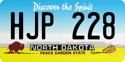ND license plate HJP228
