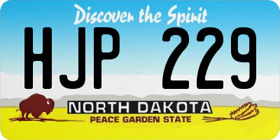 ND license plate HJP229