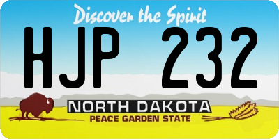 ND license plate HJP232