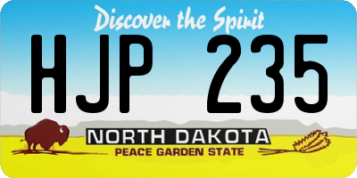 ND license plate HJP235