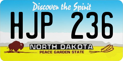 ND license plate HJP236