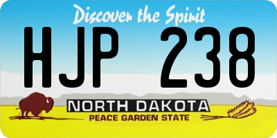 ND license plate HJP238