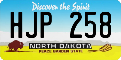 ND license plate HJP258